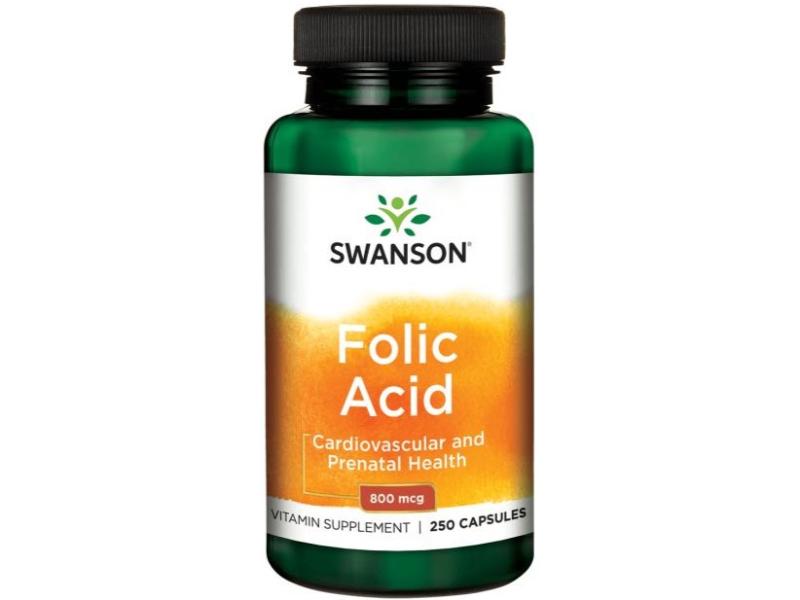 Swanson Folic Acid 800mcg - 250 caps-0